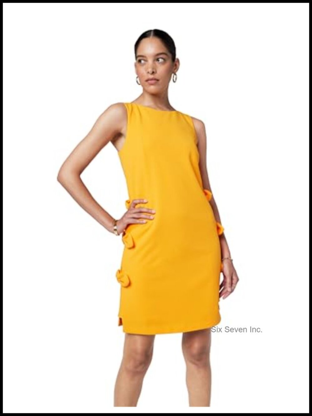 Sheath Dress with Bow Detail Sleeveless Stretch Crepe High Stretch